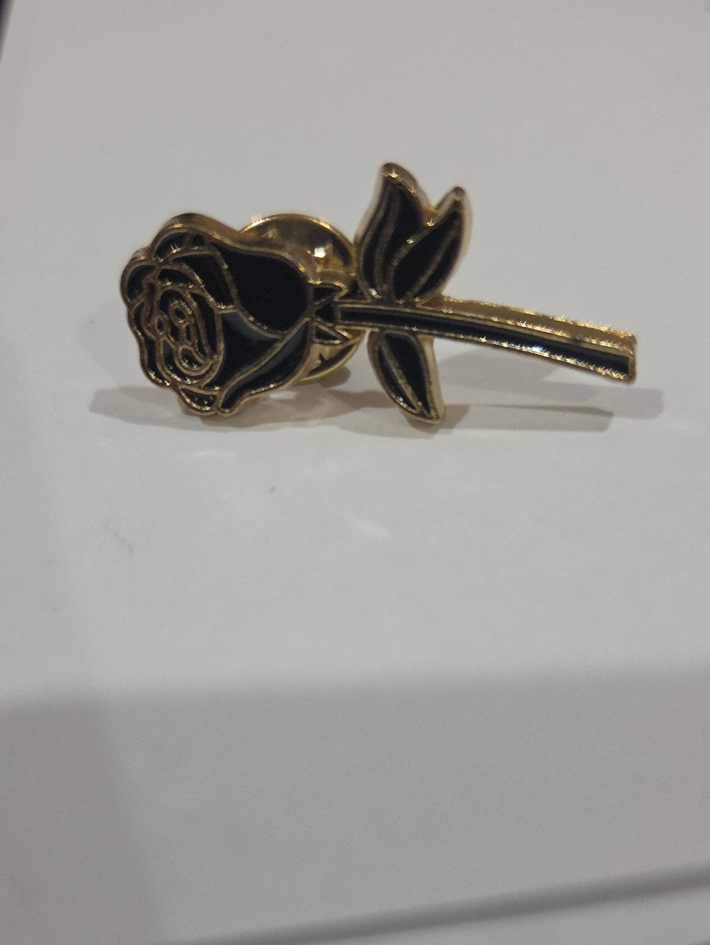 BLACK ROSE ENAMEL PIN - Picture 2 of 3